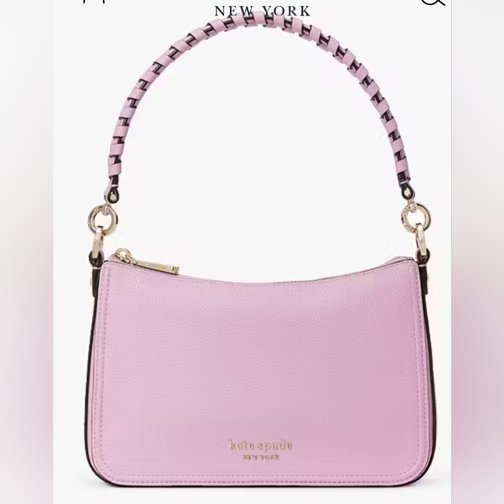 NEW Kate Spade Pink Minimalist Shoulder Bag with Gold Accents